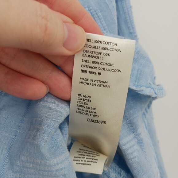 Anthropologie PILCRO Theresa Blue Lace Up Back Shirt Size Small - Picture 8 of 13